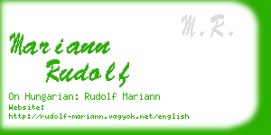 mariann rudolf business card